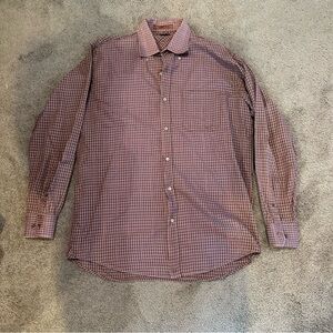 Born Long Sleeve Collared Plaid Button Down Dress Shirt